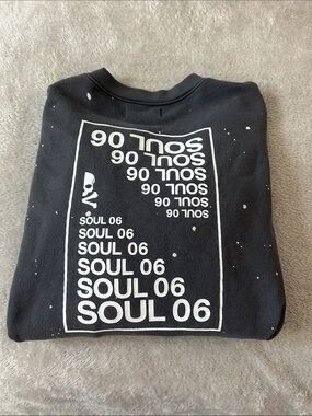 soulcycle Black Crewneck Sweatshirt with White Graphic Print